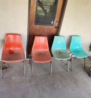 g332- mid-century modern stacking shell chairs