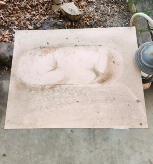 g339- table with decorative iron base - Image 3