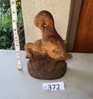 g372- antique cast iron duck/mallard door stop. John Wright