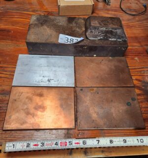 g382- Iron Block. Copper Matrices/plates