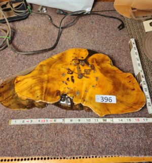 g396- burl wood clock