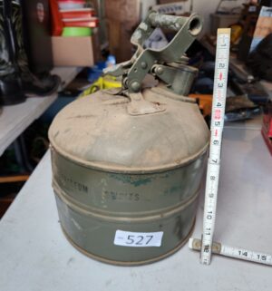 g527- vintage Justrite metal safety can