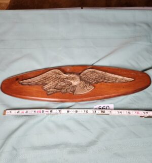 g560- Brass mounted American bald eagle wall plaque