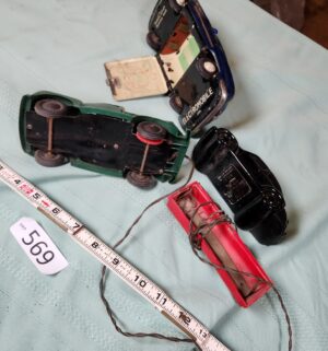 g569- Mizuno (Japan) Electromobile tin toy car, avon bottle car, toy truck - Image 3