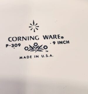 h31- Corning Ware Blue Cornflower 9in Pie Plate, model P-309 - Image 3