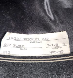 h35- Resistol H4512 Quicksil 049. 007 Black. Size 7-1/8R - Image 5
