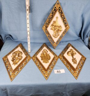 h46- Syroco MCM - Hollywood Regency Wall Plaques - Image 1