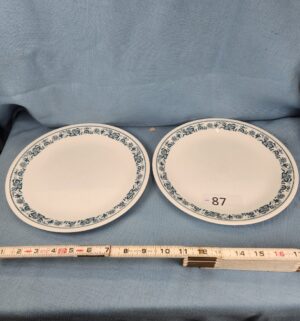 h87- Correlle Dinner Plates. Old Town Blue Pattern