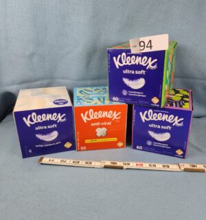 h94- 4 sealed kleenex boxes