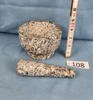 h108- stone mortar and pestle set