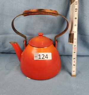 h124- Descoware enameled cast iron kettle/teapot