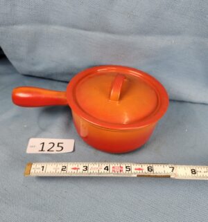 h125- Descoware Flame Orange Enamel Cast Iron Sauce Pan