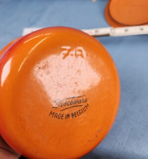 h125- Descoware Flame Orange Enamel Cast Iron Sauce Pan - Image 3