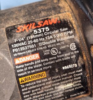 h170- Skilsaw 5375 Circular Saw. Tested/works - Image 3
