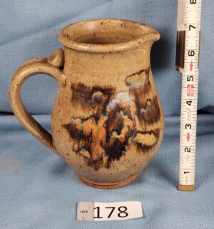 h178- studio pottery pitcher, ?possibly by artist John Fassbinder?