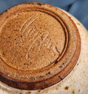 h179- signed vintage glazed pottery jug - Image 3