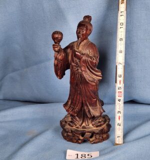 h185- antique Chinese carved wood figure, Shou Xing, the God of Longevity