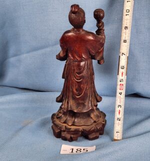 h185- antique Chinese carved wood figure, Shou Xing, the God of Longevity - Image 3