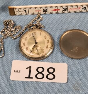 h188- Antique Gruen Pocket watch 17 jewels. Still works