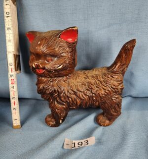 h193- Antique Cat Coin Bank from Mexico. Leg Repaired