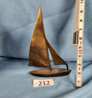 h212- Vintage solid brass sailboat