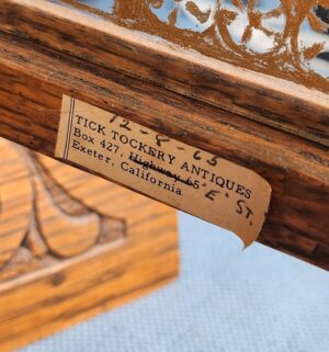 h216- antique oak gingerbread mantel clock - Image 4