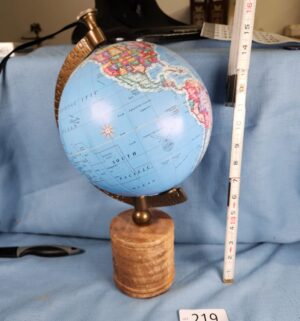 h219- George F. Cram Co. 9in Terrestrial World Globe