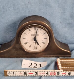 h221- Silver Plated mantel Clock