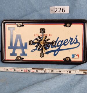 h226- Los Angeles Dodgers collectible license plate clock. - Image 1