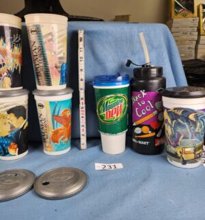 h231- Batman Returns, USA Basketball, Dr Pepper, Mountain Dew cups - Image 1
