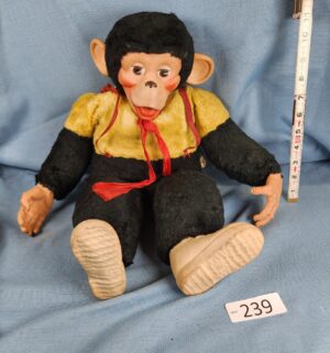 h239- 1950s Zippy the Monkey rubber face plush doll. - Image 1
