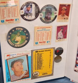 h244- Mickey Mantle Card & book w/ other collectibles - Image 4