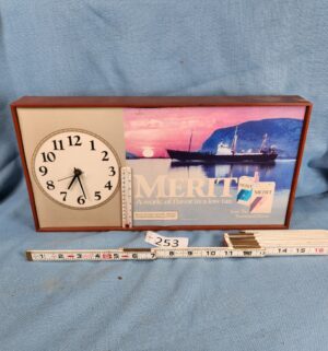 h253- Merit Cigarettes promotional clock/thermometer - Image 1