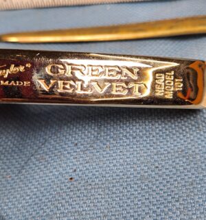 h263- Taylor Green Velvet 24kt gold plate, brass letter opener - Image 2