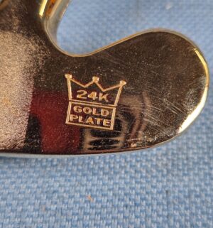 h263- Taylor Green Velvet 24kt gold plate, brass letter opener - Image 3