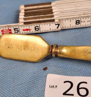 h263- Taylor Green Velvet 24kt gold plate, brass letter opener - Image 4