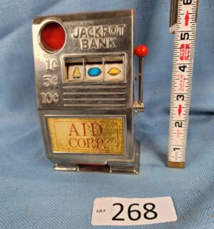 h268- vintage Jackpot Bank novelty slot machine coin bank - Image 1