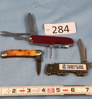 h284- teamsters and vintage pocket knives - Image 1