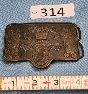 h314- Vintage Brass Coors belt buckle