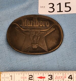 h315- 1987 Marlboro solid brass belt buckle