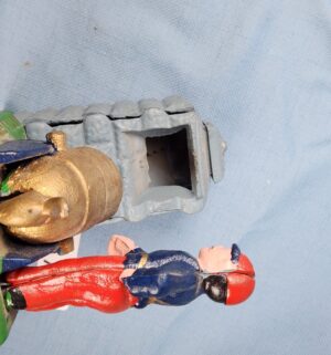 d579- Vintage Artillery Coin Bank. Cast Metal - Image 5