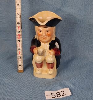 d582- Vintage Toby Jug Staffordshire England Colonial Man