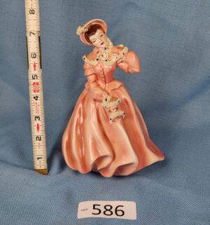 d586- Florence Ceramics Pink CLARISSA Figurine 1940s