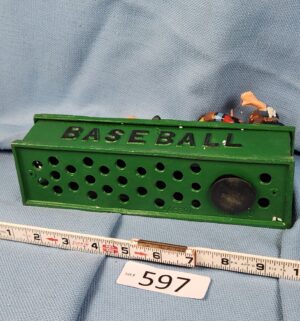 d597- vintage sliding home cast metal coin bank - Image 4