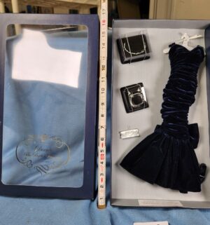 d600- Franklin Mint Princess Diana Midnight Blue Velvet Ball Gown ensemble