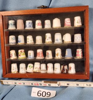 d609- Vintage Thimble Collection w/ Case