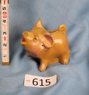 d615- Vintage Banthrico Die Cast Metal Pig Piggy Bank. Jackson County Federal Savings