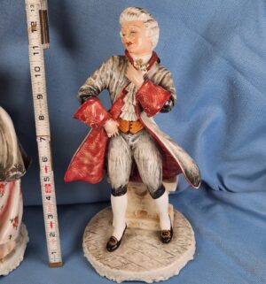 d619- SIGNED CARLO MOLLICA ITALY LADY & GENT Capodimonte Victorian Figurines - Image 3