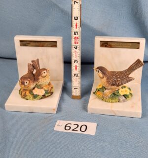 d620- 1995 Sparrows Club marble bookends