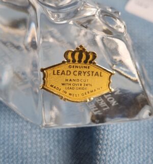 d621- Crystal Eagle Figurine. West Germany. Etched bible verse - Image 3
